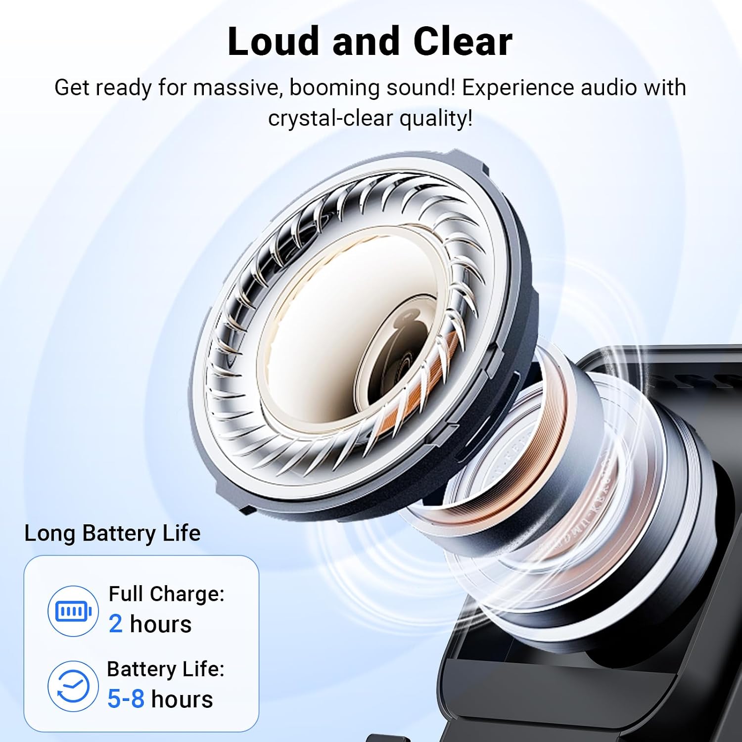 Induction Speaker with Phone Stand 5 in 1 Wireless Induction Bluetooth Audio for Iphone Android Phone Speakers Amplifier with Rechargeable Colorful Light, Birthday Gifts for Men Women Teens (Black)