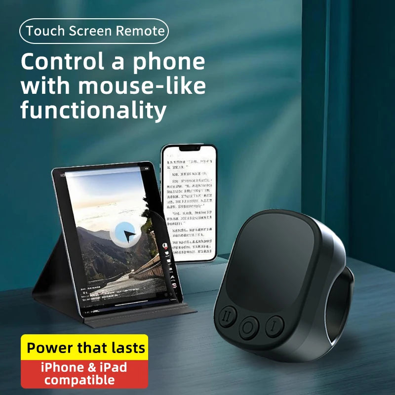 Mouse Ring Remote Control with Touchpad,Smart Automatic Screen Clicker Device，Continuous Clicker，Scrolling Ring Remote Control S